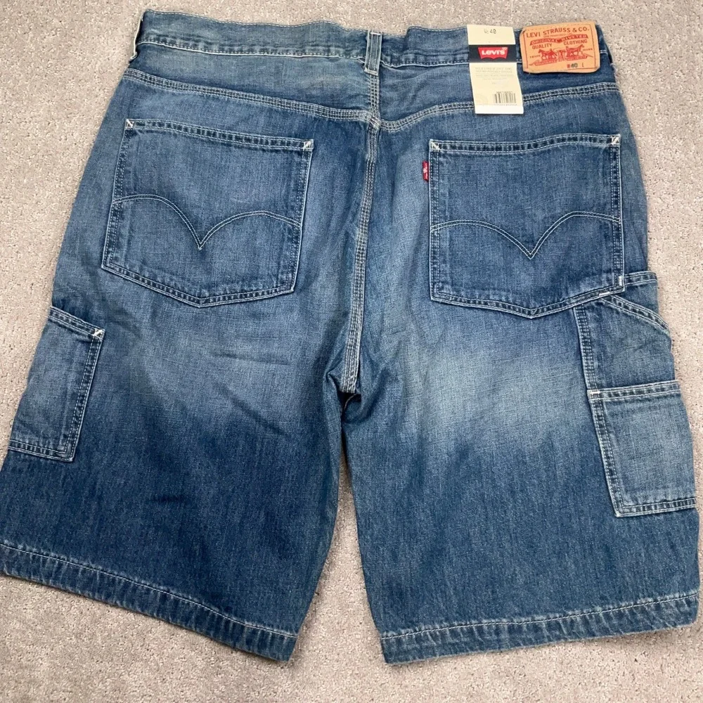 Levis Carpenter Shorts Mens 40 Blue Denim Utility Workwear Relaxed Fit NWT